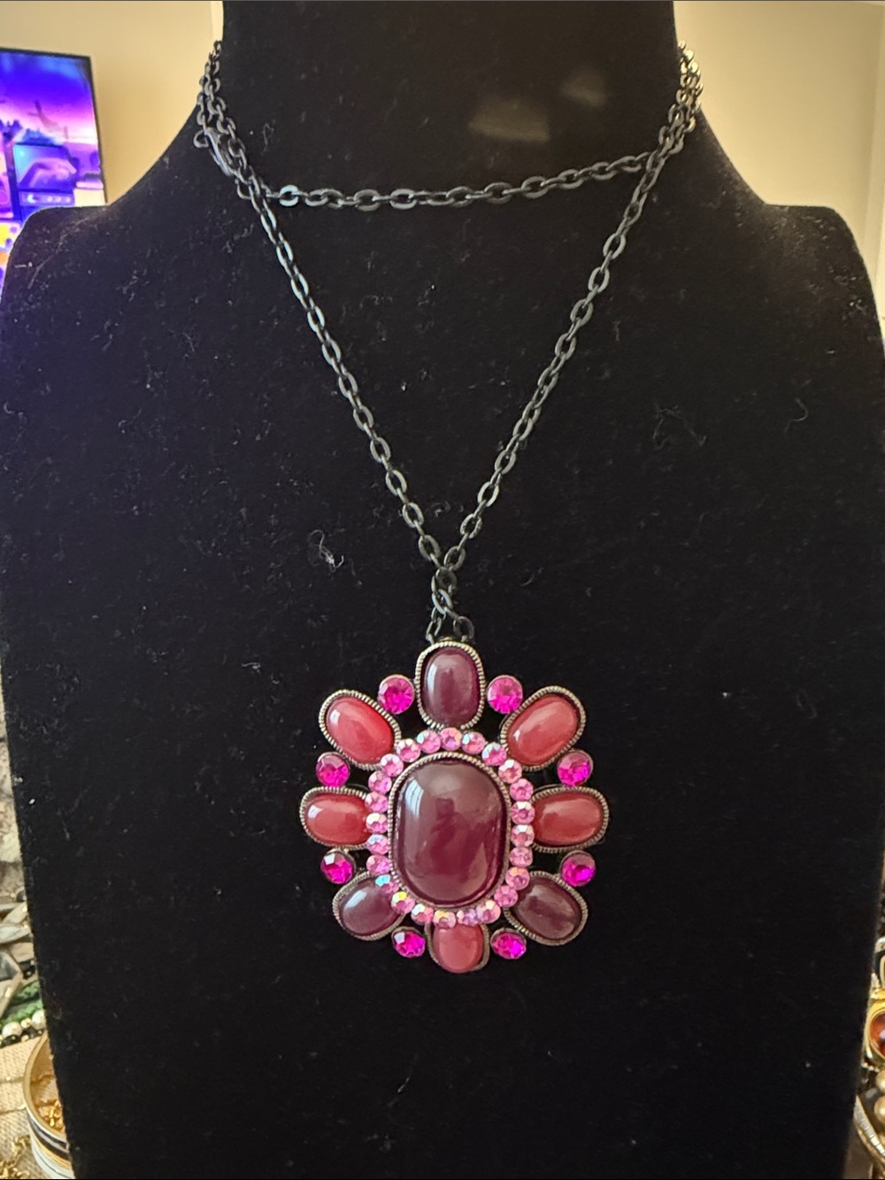Women's Pink Statement Pendant Necklace